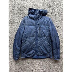 The Arrivals NYC Quilted Full Zip Hooded Down Puffer Jacket Blue Size S/M Unisex